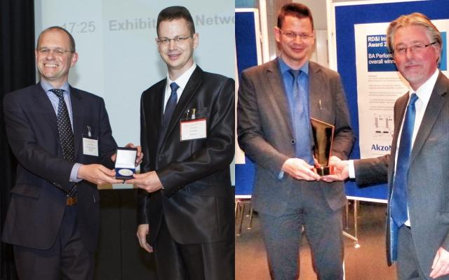 Jaap Schouten and Tony Kiss (Hoogewerff Jongerenprijs award ceremony) | Tony Kiss and Andrew Whittaker (AkzoNobel Innovation Excellence Award 2013) / The Netherlands, 2013